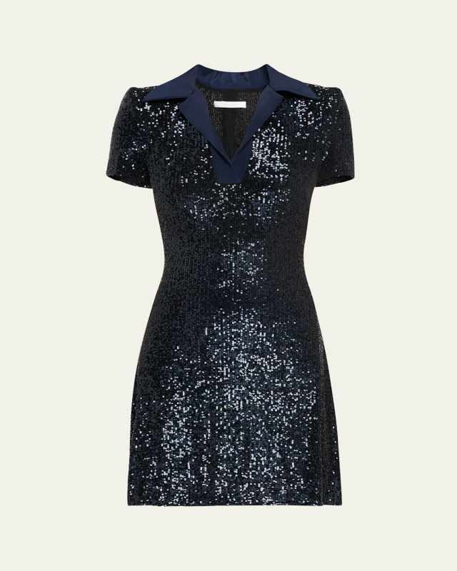 Sequined Polo Mini Dress